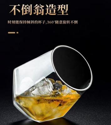 China New Classic/Postmodern Stocked Glass Tumbler Drinking Glass Cup Hexagon Mugs Glass Whiskey Mug for sale