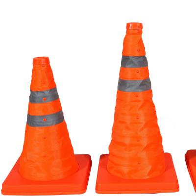 China 500mm Height POP Reflective Cones Collapsible Collapsible Road Safety Cone Manufacturer for sale