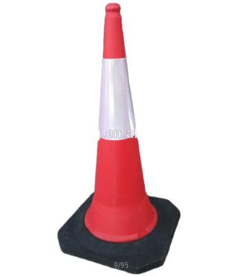 China Wholesale Hot Selling High Visibility Road Safety PE 1000mm Black Low Traffic Cones for sale