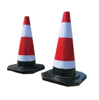 China Durable Special Rubber Road Cones For Road Safety Traffic Warning Construction / Traffic Rubber Cone With Reflectors for sale