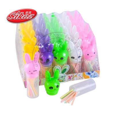 China Natural Cartoon Rabbit Bottle Mix Fruit CC Stick Candy for sale