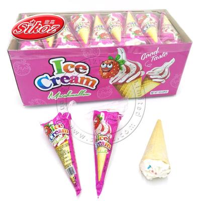 China Natural Halal Fruit Flavor Ice Cream Cone Marshmallow for sale