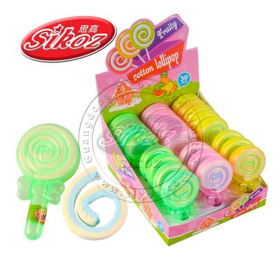 China New Natural Halal Soft Cotton Candy Roll In Lollipop Toy for sale