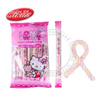 China Long natural halal twisted rope shaped marshmallow for sale