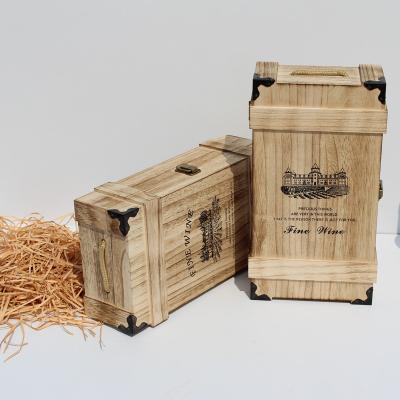 China Recyclable Rustic Wine Box Wine Capsule Wine Box Wedding Ceremony Gift For Bride for sale