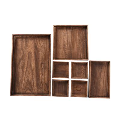 China Wholesale eco-friendly shabby chic wooden serving trays Japanese style wooden tea tray 7pcs/set for sale