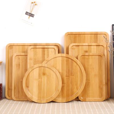 China Hotel Eco - Friendly Japanese Rectangle Wooden Bread Trays Round Bamboo Serving Tray for sale