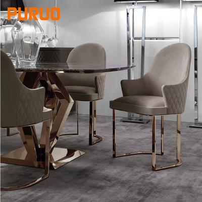 China Hot Sale Modern Luxury Nordic Leather Dining Table And Chairs Restaurant Velvet Upholstered Dining Chairs for sale