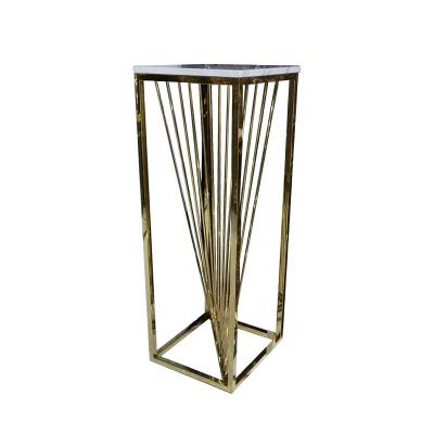 China Modern Luxury Stainless Steel Tempered Glass Top Flower Stand for sale