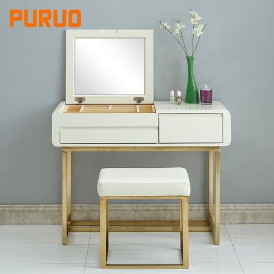 China Factory price modern dressing table with wood mirror for bedroom design for sale