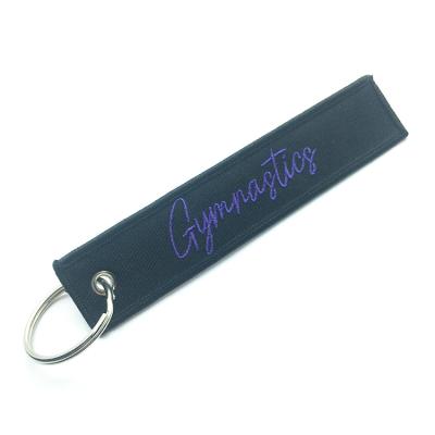 China Hot Selling Cheap Custom Fabric Logo Cloth Embroidery Key Chains Tag for sale