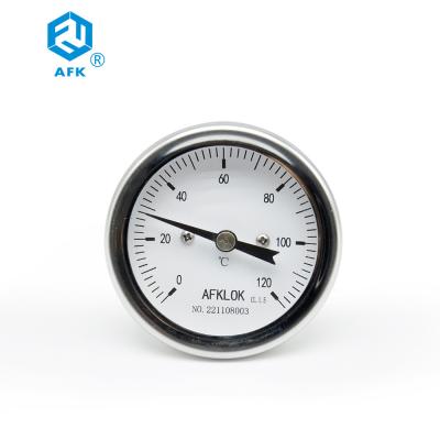 China Axial Industrial Bimetallic Thermometers 0 - 120 Degree Dial Type Corrosion Poof for sale