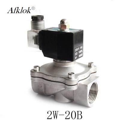 China 2W-20B 220V AC Stainless Steel Electric Solenoid Valve for Water for sale