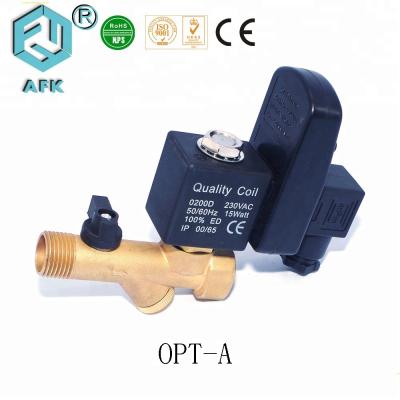 China Brass Water Solenoid 0.2~1.6Mpa , High Pressure Air Auto Drain Valves With Timer for sale