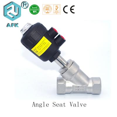 China 2 Way 2 Position Pneumatic Angle Seat Valve , Pneumatic Manual Control Valve for sale