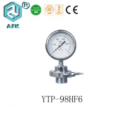 China Stainless Steel Oil Filled Pressure Gauge 98mm Sanitary With Diaphragm Seal for sale