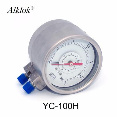 China Stainless Steel Gas Pressure Test Gauge Double Needle Double Pipe Structure 100mm for sale