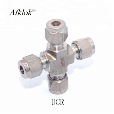 China 8mm 10mm 12mm Union Tee Stainless Steel Cross Pipe Fittings Connector for sale