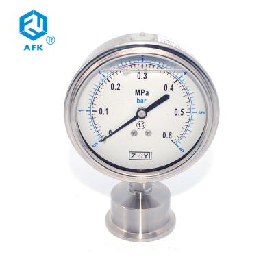 China 63mm Dia Gas Pressure Test Gauge 0.6MPa 24UNF2B Oil Filled Pressure Gauge for sale