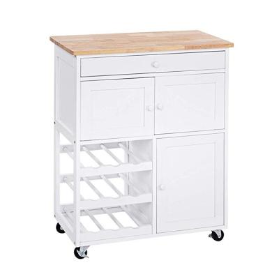 China PANEL Wood Furniture Storage Rack Kitchen Trolley Bar Furniture Set for sale