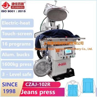 中国 デニムのジーンズのジャケットの工場steeamの押す機械アイロンをかける装置のタッチ画面plc 販売のため