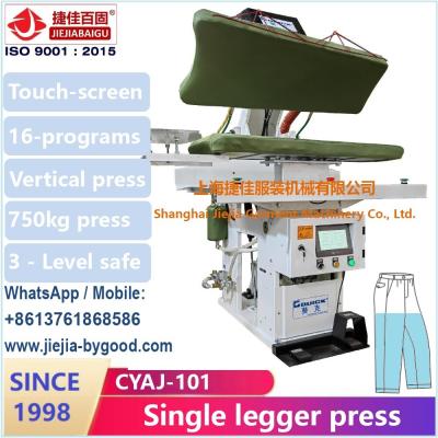 China Pant Trousers Legger Vertical Fully Automatic Cloth Trousers Press Machine Different Kind Of Fabric for sale