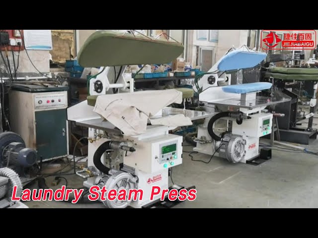 Automatic PLC Laundry Steam Press Vertical Pressure Adjustable Safety