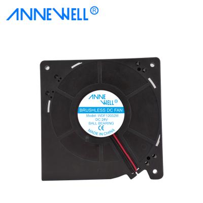 China Hotels 12032 120mm Stall Pad Brushless DC Fan 24v 12v Blower Fan For Cushion for sale