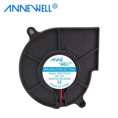 China Hotels Waterproof Fans 75mm Compact 7530 12v Centrifugal Fan for sale