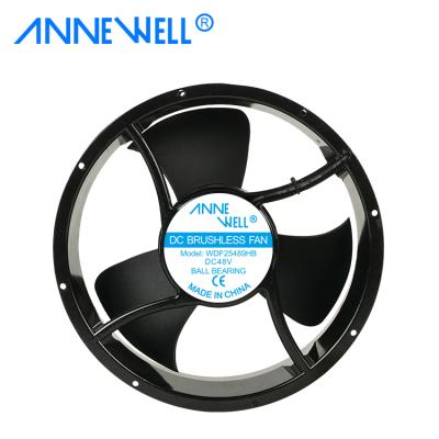 China Hotels 250mm 25489 Round Shape DC Motor Fan Axial Fan Brushless 254x89mm 12v 24v 48v for sale