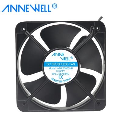 China Hotels 200mm 20060 600 Cfm 24v 12v DC Axial Fan 8 Inch Industrial Exhaust Fan for sale