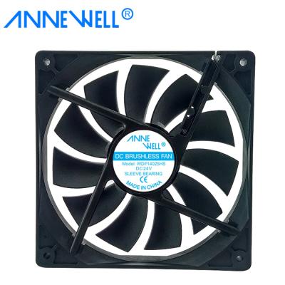 China Hotels factory wholesale air cooling fan 24v dc 14025 axial flow exhaust fan for sale