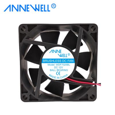 China food & Beverage Factory 7025 DC Fan 70x70x25 12v 0.3a Brushless Axial Fan Motor For CPU Computer Case for sale