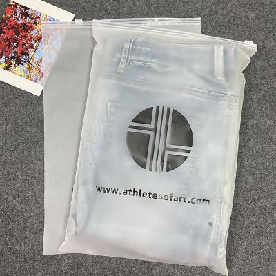 China Hot Sale Recyclable Logo Clothing Packaging Zipper Bags Custom Made EVA Plastic Bag Zip Lock for sale