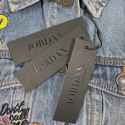 China Sustainable Luxury Custom Garment Hanger Tag With Hang Tag UV Paper Tag For Clothing for sale