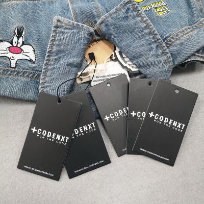 China Sustainable Luxury Hang Tag For Apparel Custom Paper Logo Printing Price Tag Swing Label For Clothes for sale