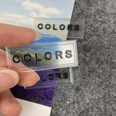 China Sustainable Custom Transparent Rubber 3D Logo Label , PVC Rubber Patch Sew On Clothes for sale