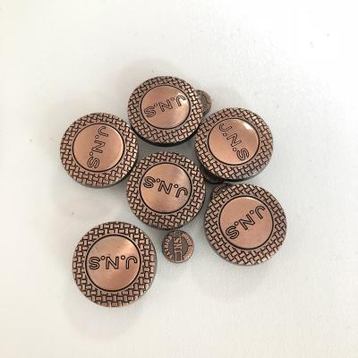 China Dry cleaning OEM jeans or jeans jacket alloy logo buttons supplier for sale