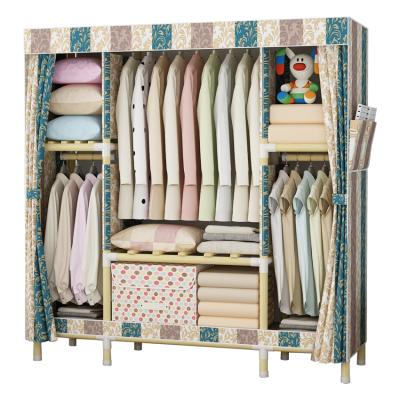 China (Adjustable Stick Frame Oxford Wood Cloth Other ABS) 150C Portable Easy Assemble Cloth Closet Wardrobe Wardrobe Adjustable DIY Wardrobe for sale