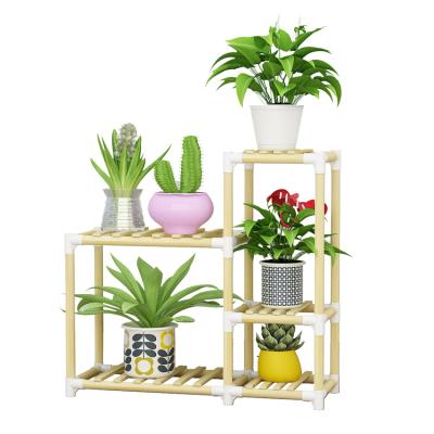 China B11 Portable Fashion Modern Design Wooden Flower Rack Flower Frame Easy To Install To Assemble Flower Shelf DIY Flower Stand for sale