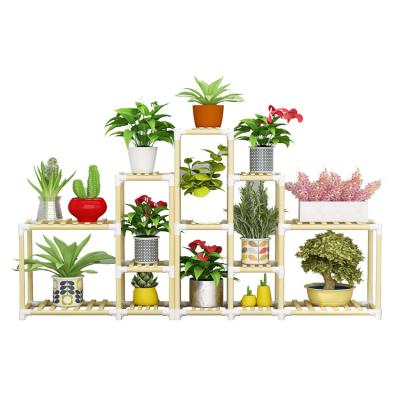 China B23 Modern Wooden Stick Frame Flower Stand Fashion Design Stable Strong Bearing Portable Easy To Assemble Flower Shelf DIY Flower Stand for sale