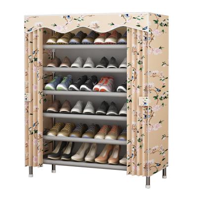 China Portable (Other) 85X-7 16mm Steel Pipe Frame Big Shoe Rack Adjustable Thick Design Fashion Easy To Install To Collect Shoe Cabinet DIY Shoe Cabinet for sale