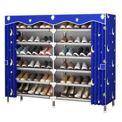 China Portable 125X-7 16mm Steel Pipe Frame Big Shoe Stand Modern Thick Fashion Design Easy To Install To Assemble Shoe Cabinet DIY Shoe Cabinet for sale