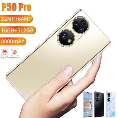 China Dual Sim Card Full Screen Mobile Phone 16GB+512GB Dual Sim Cellphone Dropshipping 7.3inch Smartphone P50 pro for sale