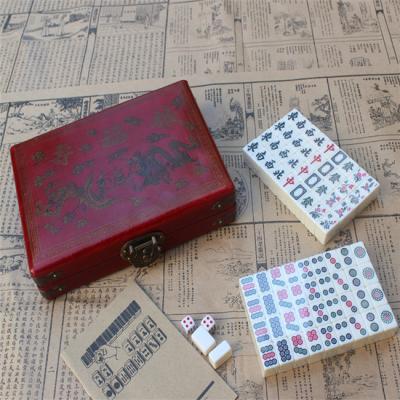 China Christmas gift fun game mahjong set portable mahjong 20mm small tile sizes china popular mini game mahjong for sale