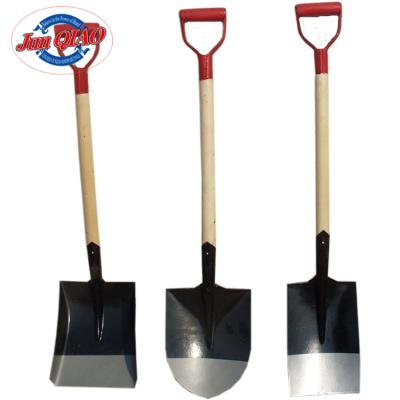 China S503D Excavator Carbon Steel Shovel Head Agriculture With Handle Wooden Shovel Wholesale Wood Handle Digging Shovel for sale