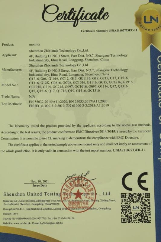 CE - Shenzhen Zhixianda Technology Co., Ltd.