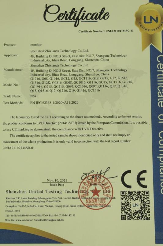 CE - Shenzhen Zhixianda Technology Co., Ltd.