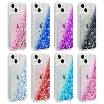 China Gradient Quicksand Glitter TPU Painted Shockproof Soft Epoxy Painted Mobile Phone Body Protection Shell Phone Case For Iphone 11 For Iphone 12 /13 for sale