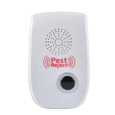 China Disposable Electronic Pest Repellent Rejecter Repel Pest Control Indoor Ultrasonic Insect With Blue Red Light Pest Plug In for sale